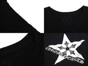 CHROME HEARTS クロムハーツ 半袖Ｔシャツ サイズXXL スターモチーフ ロゴ プリント ブラック コットン 良品 中古 4c073304
