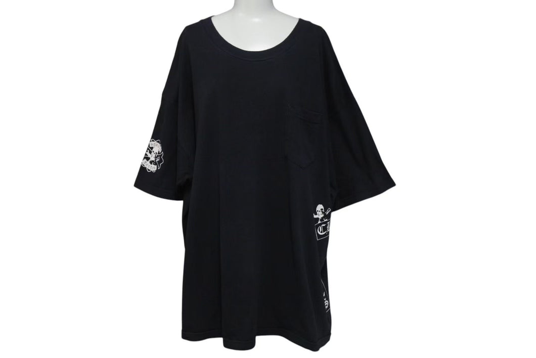 CHROME HEARTS クロムハーツ フォッティ TバーＴシャツ ロゴ コットン ブラック XXL 美品 中古 4c073309