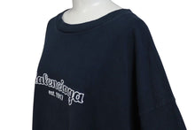 Load image into Gallery viewer, BALENCIAGA バレンシアガ 19AW オーバーサイズ ロゴ刺繍 半袖Ｔシャツ ネイビー コットン 583214 サイズM 良品 中古 4c073313