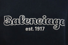 Load image into Gallery viewer, BALENCIAGA バレンシアガ 19AW オーバーサイズ ロゴ刺繍 半袖Ｔシャツ ネイビー コットン 583214 サイズM 良品 中古 4c073313