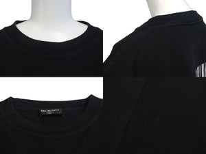 BALENCIAGA バレンシアガ 21AW バーコード ロゴ プリント 半袖Ｔシャツ ブラック コットン 661715 サイズM 良品 中古 4c073314