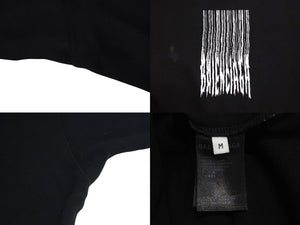 BALENCIAGA バレンシアガ 21AW バーコード ロゴ プリント 半袖Ｔシャツ ブラック コットン 661715 サイズM 良品 中古 4c073314