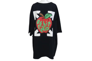OFF-WHITE オフホワイト 半袖Tシャツ プリント ブラック コットン サイズXL OMAA038S21JER015 美品 中古 4c073317 
