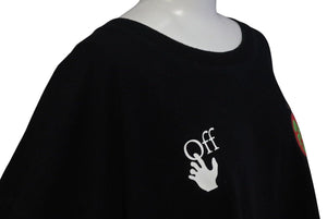 OFF-WHITE オフホワイト 半袖Tシャツ プリント ブラック コットン サイズXL OMAA038S21JER015 美品 中古 4c073317 
