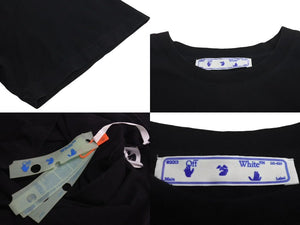 OFF-WHITE オフホワイト 半袖Tシャツ プリント ブラック コットン サイズXL OMAA038S21JER015 美品 中古 4c073317 