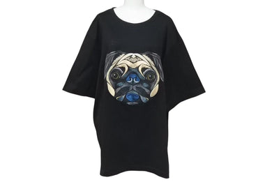JUUN.J ジュンジー Pug Motif tee パグモチーフ T シャツ サイズ 50 ブラック ユニセックス 刺繍 美品 中古 4c073322