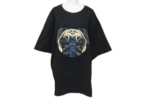 JUUN.J ジュンジー Pug Motif tee パグモチーフ Tシャツ サイズ 50 ブラック ユニセックス刺繍 美品 中古 4c073322 