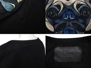JUUN.J ジュンジー Pug Motif tee パグモチーフ Tシャツ サイズ 50 ブラック ユニセックス刺繍 美品 中古 4c073322 