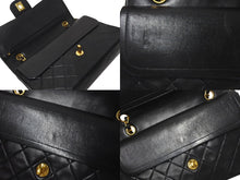 Load image into Gallery viewer, CHANEL シャネル マトラッセ25 Wフラップ Wチェーンショルダーバッグ 5番台 ラムスキン ブラック ゴールド 美品 中古 4c073326