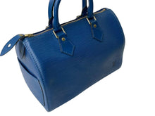 Load image into Gallery viewer, LOUIS VUITTON ルイヴィトン スピーディ25 M5923G ハンドバッグ ブルー シルバー金具 エピレザー 美品 中古 4c073335