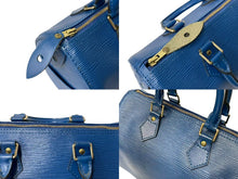 Load image into Gallery viewer, LOUIS VUITTON ルイヴィトン スピーディ25 M5923G ハンドバッグ ブルー シルバー金具 エピレザー 美品 中古 4c073335