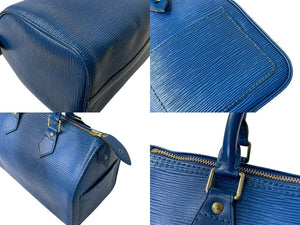 LOUIS VUITTON ルイヴィトン スピーディ25 M5923G ハンドバッグ ブルー シルバー金具 エピレザー 美品 中古 4c073335