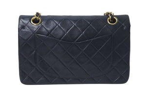 極美品 CHANEL シャネル マトラッセ23 Wフラップ チェーン ショルダーバッグ ラムスキン2番台 ブラック ゴールド金具 中古 4c073340