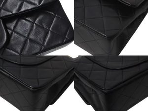 極美品 CHANEL シャネル マトラッセ23 Wフラップ チェーン ショルダーバッグ ラムスキン2番台 ブラック ゴールド金具 中古 4c073340