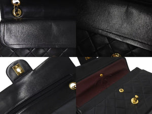 極美品 CHANEL シャネル マトラッセ23 Wフラップ チェーン ショルダーバッグ ラムスキン2番台 ブラック ゴールド金具 中古 4c073340