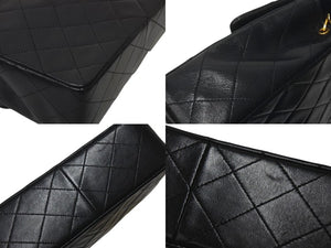 極美品 CHANEL シャネル 縦長 15cm ミニマトラッセ20 チェーンショルダーバッグ 1番台 ラムスキン ブラック ゴールド 中古 4c073341