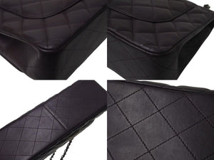 極美品 CHANEL シャネル マトラッセ30 Wフラップ チェーン ショルダーバッグ ラムスキン 15番台 パープル シルバー金具 美品 中古 4c073346