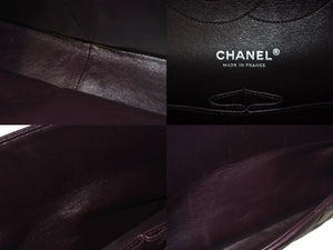 極美品 CHANEL シャネル マトラッセ30 Wフラップ チェーン ショルダーバッグ ラムスキン 15番台 パープル シルバー金具 美品 中古 4c073346