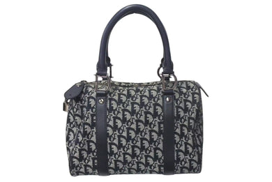 Christian Dior クリスチャンディオール トロッター 25cm ハンドバッグ BO A 0023 ブラック シルバー金具 美品 中古 4c073348