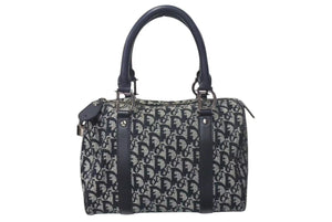 Christian Dior クリスチャンディオール トロッター 25cm ハンドバッグ BO A 0023 ブラック シルバー金具 美品 中古 4c073348