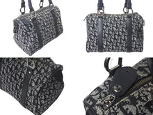 画像をギャラリービューアに読み込む, Christian Dior クリスチャンディオール トロッター 25cm ハンドバッグ BO A 0023 ブラック シルバー金具 美品 中古 4c073348