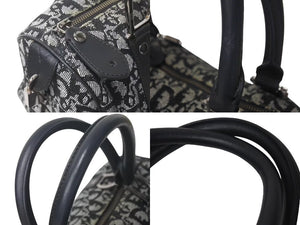 Christian Dior クリスチャンディオール トロッター 25cm ハンドバッグ BO A 0023 ブラック シルバー金具 美品 中古 4c073348