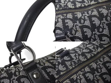 画像をギャラリービューアに読み込む, Christian Dior クリスチャンディオール トロッター 25cm ハンドバッグ BO A 0023 ブラック シルバー金具 美品 中古 4c073348