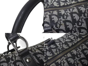 Christian Dior クリスチャンディオール トロッター 25cm ハンドバッグ BO A 0023 ブラック シルバー金具 美品 中古 4c073348