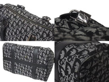 画像をギャラリービューアに読み込む, Christian Dior クリスチャンディオール トロッター 25cm ハンドバッグ BO A 0023 ブラック シルバー金具 美品 中古 4c073348