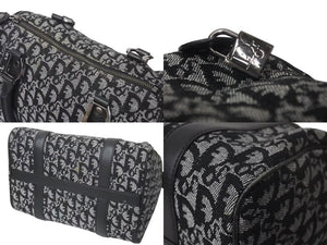 Christian Dior クリスチャンディオール トロッター 25cm ハンドバッグ BO A 0023 ブラック シルバー金具 美品 中古 4c073348