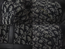 画像をギャラリービューアに読み込む, Christian Dior クリスチャンディオール トロッター 25cm ハンドバッグ BO A 0023 ブラック シルバー金具 美品 中古 4c073348
