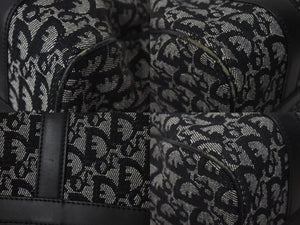 Christian Dior クリスチャンディオール トロッター 25cm ハンドバッグ BO A 0023 ブラック シルバー金具 美品 中古 4c073348