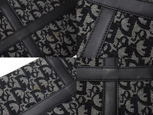 画像をギャラリービューアに読み込む, Christian Dior クリスチャンディオール トロッター 25cm ハンドバッグ BO A 0023 ブラック シルバー金具 美品 中古 4c073348