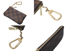 Load image into Gallery viewer, 極美品 LOUIS VUITTON ルイヴィトン ポシェット クレ キー コインケース N62658 ダミエキャンバス ブラウン ゴールド 中古 4c073355