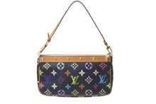 Load image into Gallery viewer, LOUIS VUITTON ルイヴィトン ポシェット アクセソワール アクセサリーポーチ M92648 モノグラムマルチ 村上隆 ブラック 美品 中古 4c073356