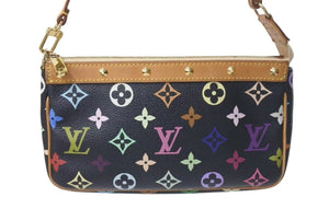LOUIS VUITTON ルイヴィトン ポシェット アクセソワール アクセサリーポーチ M92648 モノグラムマルチ 村上隆 ブラック 美品 中古 4c073356