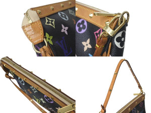 LOUIS VUITTON ルイヴィトン ポシェット アクセソワール アクセサリーポーチ M92648 モノグラムマルチ 村上隆 ブラック 美品 中古 4c073356