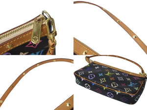 LOUIS VUITTON ルイヴィトン ポシェット アクセソワール アクセサリーポーチ M92648 モノグラムマルチ 村上隆 ブラック 美品 中古 4c073356
