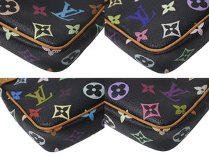 LOUIS VUITTON ルイヴィトン ポシェット アクセソワール アクセサリーポーチ M92648 モノグラムマルチ 村上隆 ブラック 美品 中古 4c073356