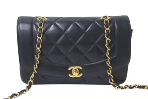 極美品 CHANEL シャネル シングルフラップ ダイアナマトラッセ22 ショルダーバッグ 4番台 A05289 ラムスキン 中古 4c073360