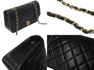 極美品 CHANEL シャネル シングルフラップ ダイアナマトラッセ22 ショルダーバッグ 4番台 A05289 ラムスキン 中古 4c073360