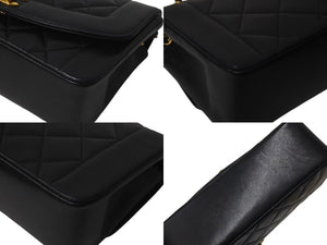 極美品 CHANEL シャネル シングルフラップ ダイアナマトラッセ22 ショルダーバッグ 4番台 A05289 ラムスキン 中古 4c073360