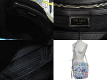 画像をギャラリービューアに読み込む, PRADA プラダショルダーバッグ 2VH031 コミックプリント マルチプリント 18SS マルチカラー レザー シルバー金具 美品 中古 4c073362 