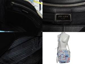 PRADA プラダショルダーバッグ 2VH031 コミックプリント マルチプリント 18SS マルチカラー レザー シルバー金具 美品 中古 4c073362 