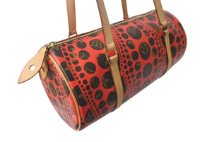 極美品 ルイヴィトン LOUIS VUITTON モノグラム パンプキンドット パピヨン ショルダー バッグ 赤 草間彌生 M40689 中古 4c073364