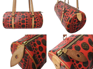 極美品 ルイヴィトン LOUIS VUITTON モノグラム パンプキンドット パピヨン ショルダー バッグ 赤 草間彌生 M40689 中古 4c073364