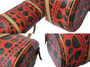 極美品 ルイヴィトン LOUIS VUITTON モノグラム パンプキンドット パピヨン ショルダー バッグ 赤 草間彌生 M40689 中古 4c073364
