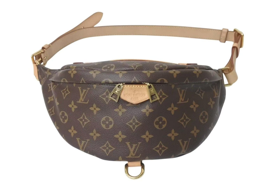極美品 LOUIS VUITTON ルイヴィトン ボディバッグ M43644 バムバッグ ブラウン モノグラムキャンバス 中古 4c073368