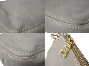 極美品 PRADA プラダ ワンショルダーバッグ ハンドバッグ BR4690 レザー グレー ゴールド金具 中古 4c073370 