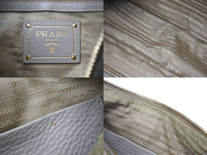 極美品 PRADA プラダ ワンショルダーバッグ ハンドバッグ BR4690 レザー グレー ゴールド金具 中古 4c073370 